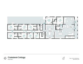 1 Bedroom, Shared Bathroom Queen 2-23 2-23 floor plan